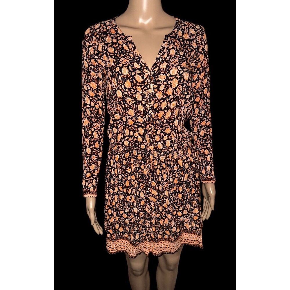 Faherty Reva Mini Floral Dobby Smocked  Dress Size XS Fall Boho‎ Fall Casual